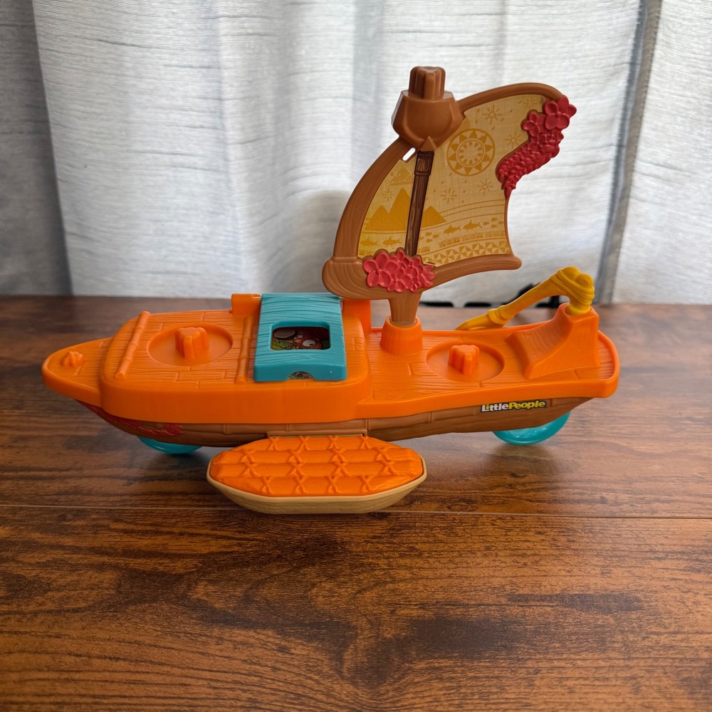 Little People Moana's Sailboat Boat Vehicle Playset Toy with Wheels‎